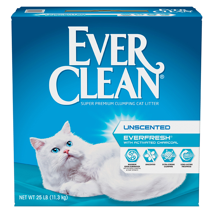 美国Ever Clean 白标无香 通用型双重活性炭粗颗粒结块猫砂 25磅(11.3kg)